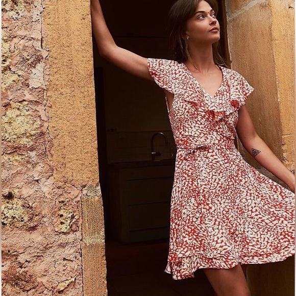 Free People Dresses & Skirts - Free People Orange and White Midi Dress